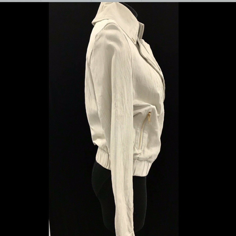 Express Bone Motorcycle Biker 100% Leather Jacket $298 - Picture 5 of 7